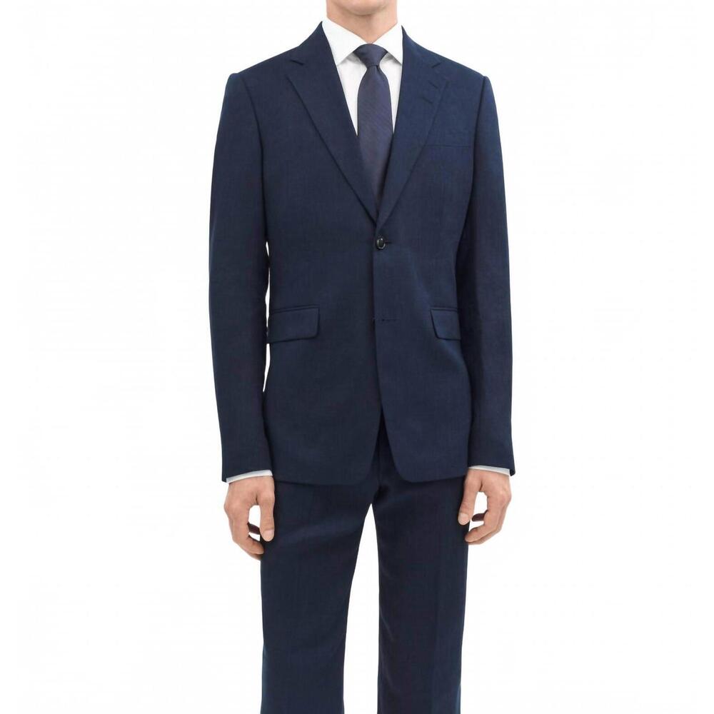 NEW TIGER OF SWEDEN justin classic linen blazer in midnight blue